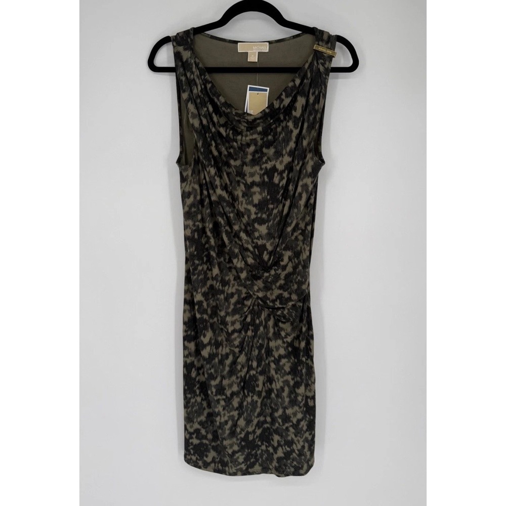 Michael Kors Dress Womens Medium Green Safari Camouflage Casual Resort Beach